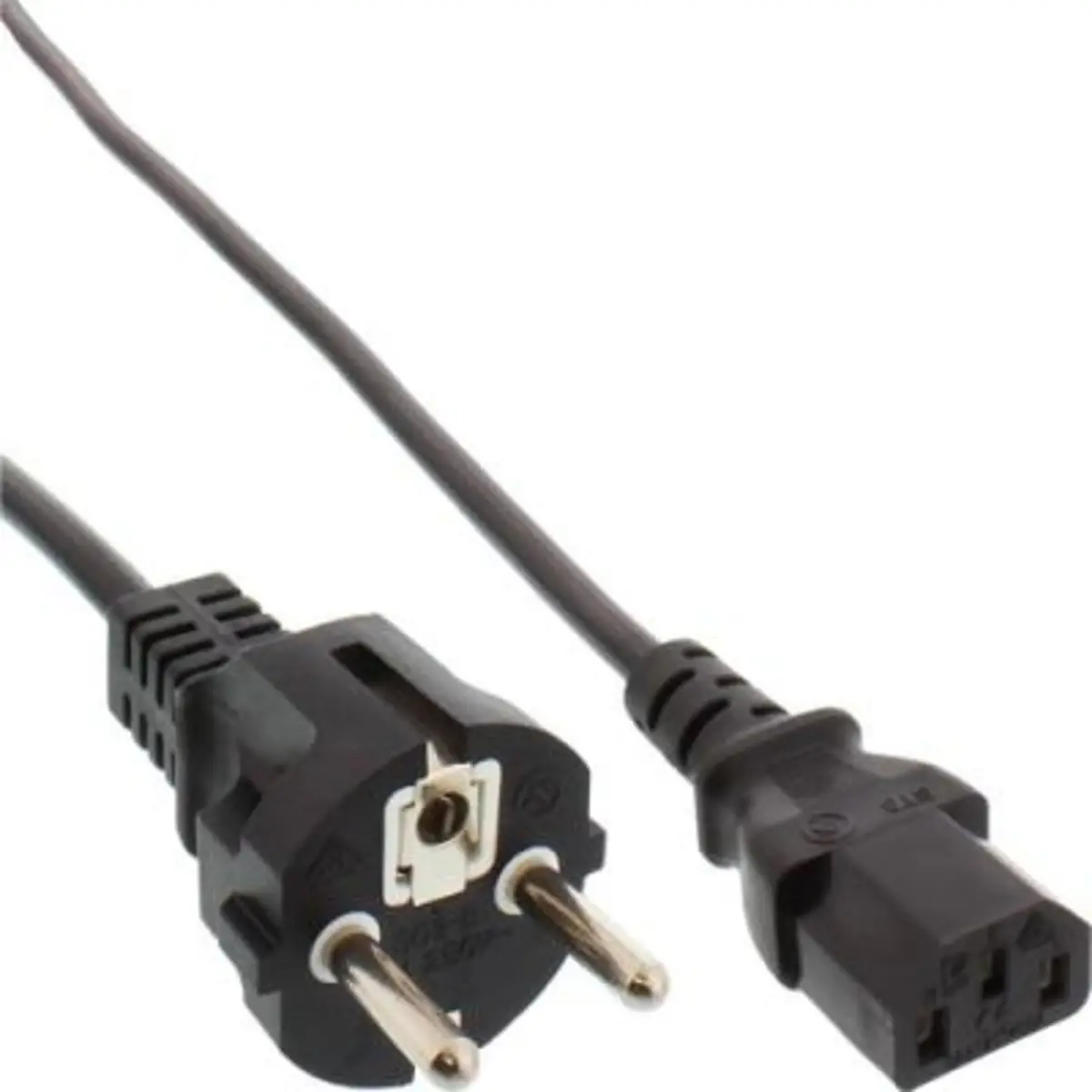 Netzkabel Schutzkontakt gerade auf Kaltgerätestecker C13 schwarz 3m