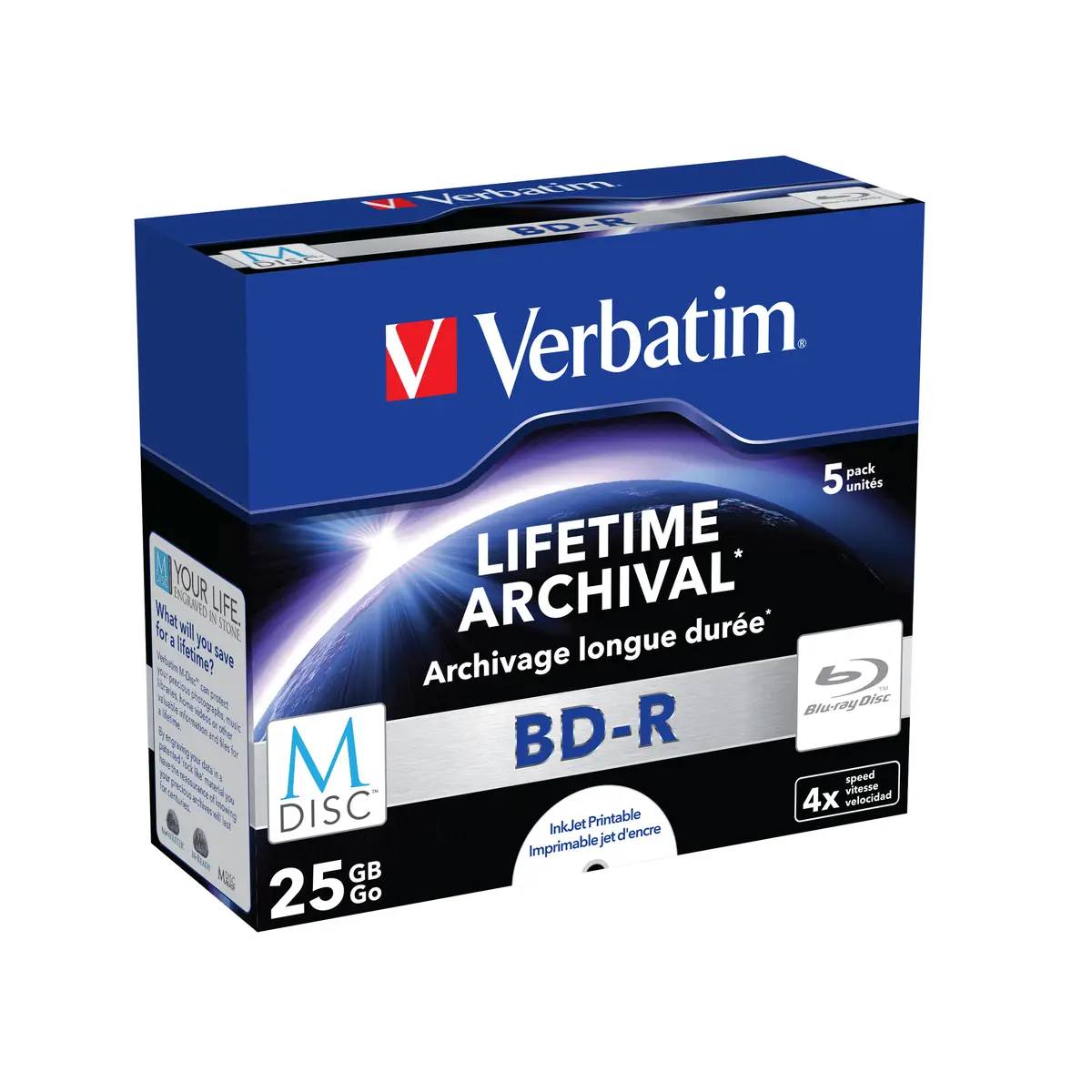 M-Disc BD-R Blu-Ray 25 GB 4x Speed Jewel Case