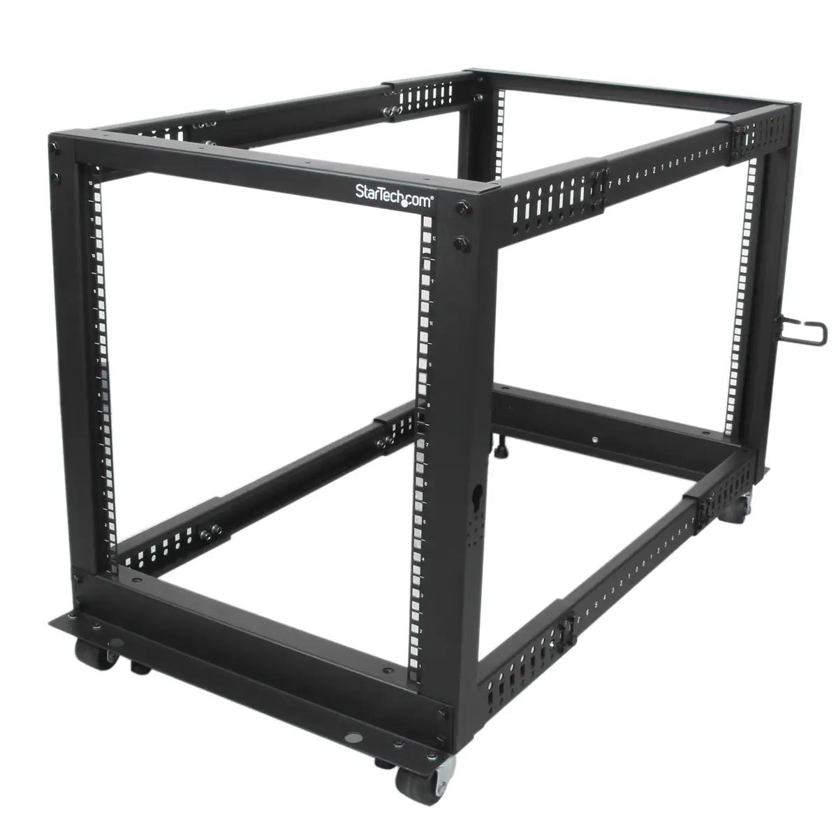 12HE 4 Pfosten Open Frame Server Rack tiefenverstellbar mit Rollen / Nivellierfüße und Kabelverwaltung