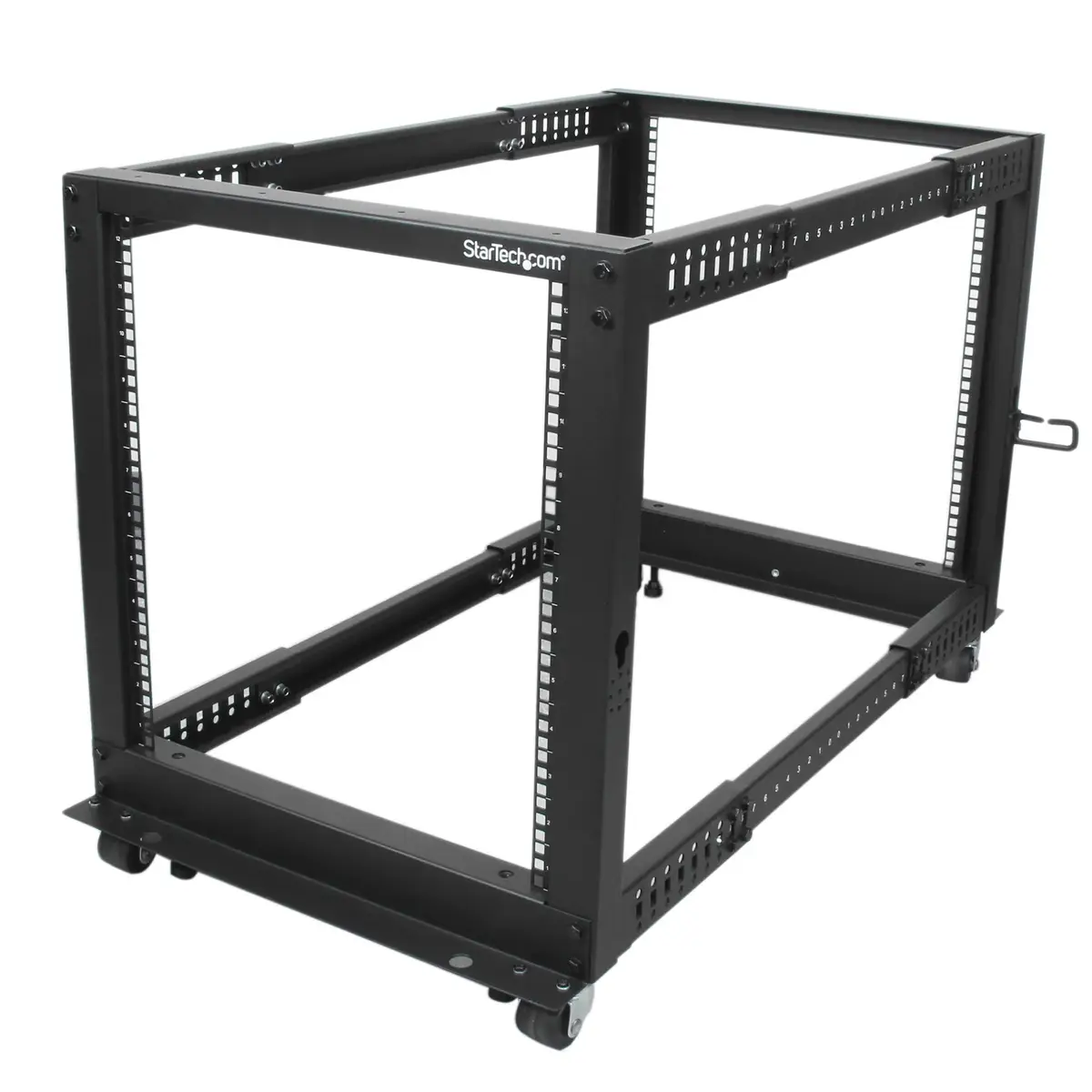 12HE 4 Pfosten Open Frame Server Rack tiefenverstellbar mit Rollen / Nivellierfüße und Kabelverwaltung