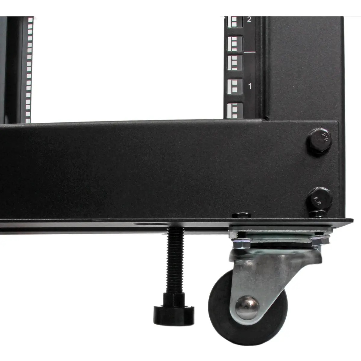12HE 4 Pfosten Open Frame Server Rack tiefenverstellbar mit Rollen / Nivellierfüße und Kabelverwaltung