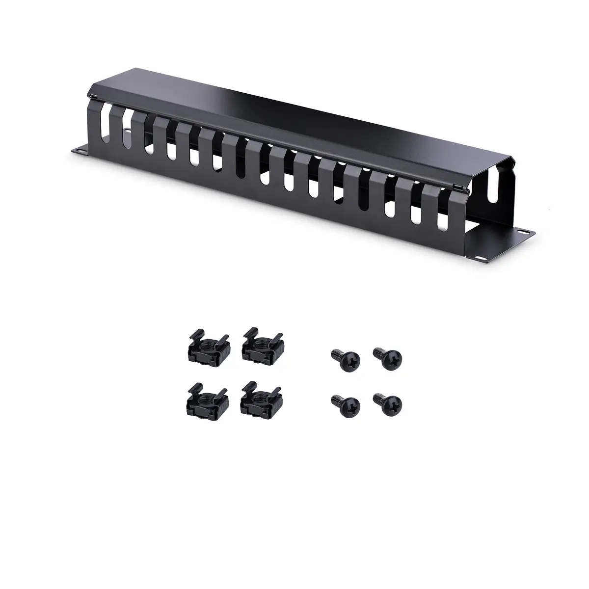 2 HE 19" Rangierpanel/Kabelordner Kabelmanagement mit Abdeckung