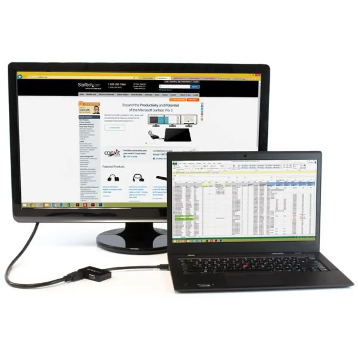 Mini-DisplayPort zu VGA / HDMI Konverter Schwarz