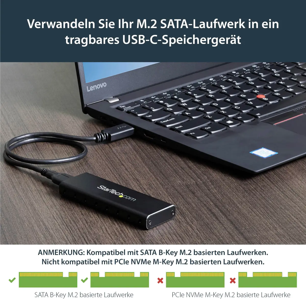 USB 3.0 zu M.2 SATA External SSD Gehäuse