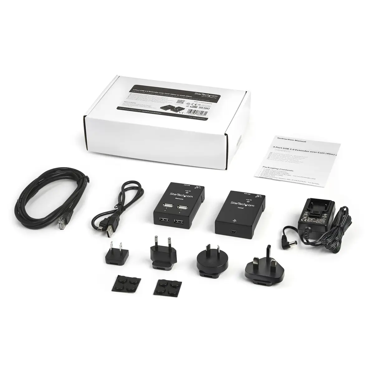 4-Port USB 2.0 über Ethernet Extender Cat5/Cat6/Cat7 bis zu 50m