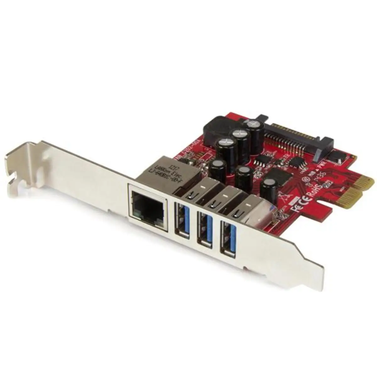 3-Port PCIe USB 3.0 Schnittstellenkarte mit Gigabit Ethernet