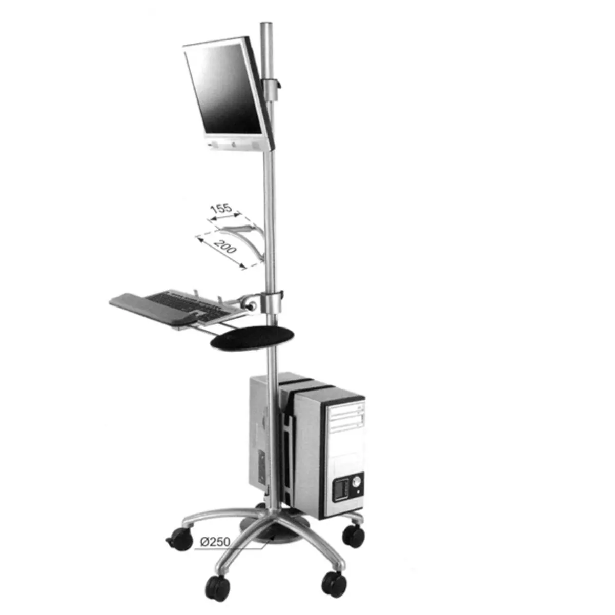 PC/LCD-Rollständer 180cm