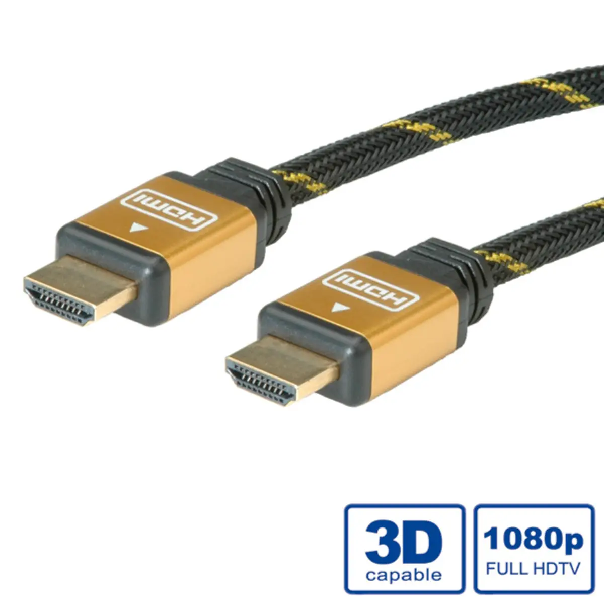 GOLD HDMI High Speed Kabel mit Ethernet Stecker/Stecker Schwarz 15m