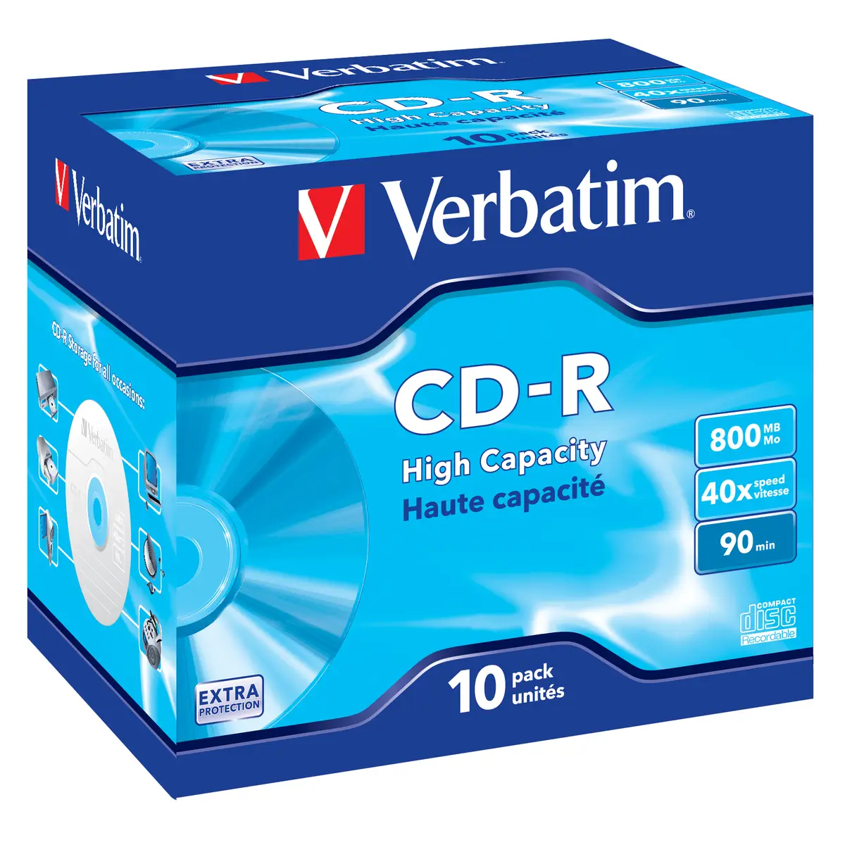 CD-R 800MB, 90Min., Jewel Case, Datalife Extra, 10er Packung