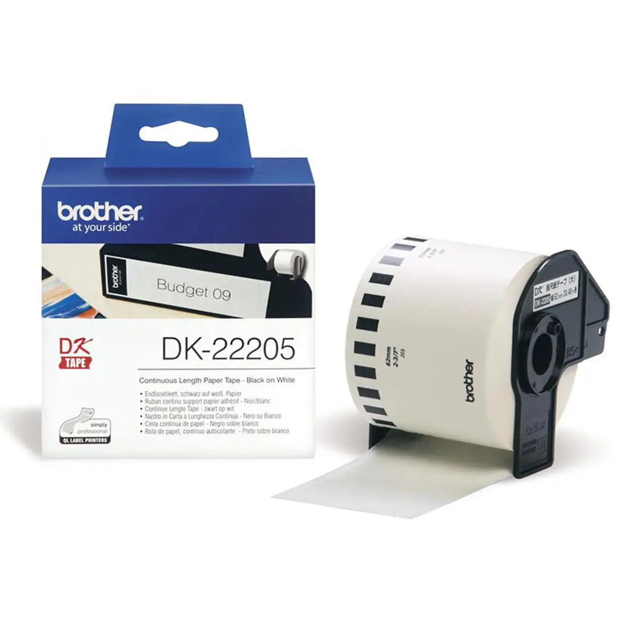 Bredher DK endless-Etikett Paper white 62mm x 38,48m for QL-500/QL-550