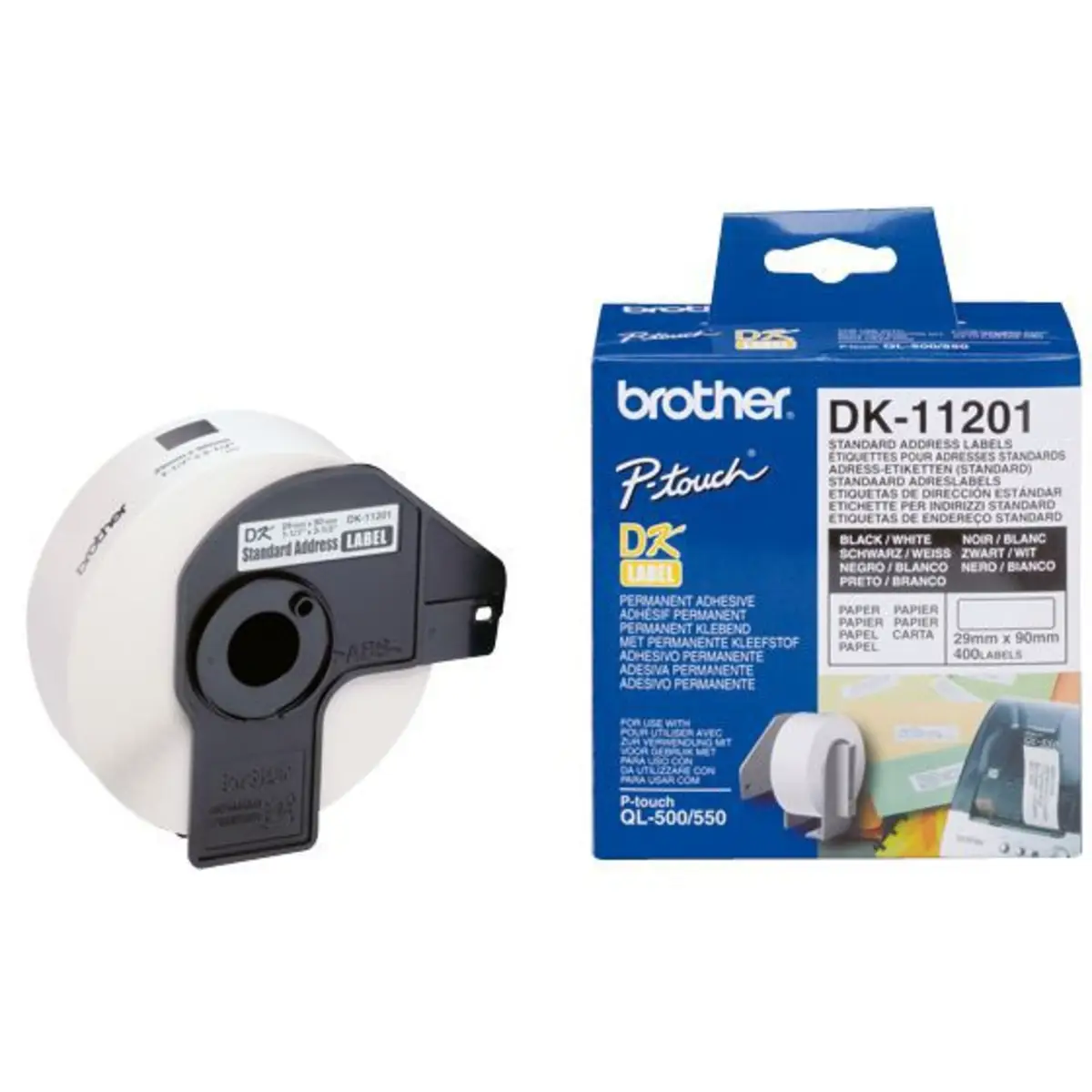 Bredher DK Single Lable Rolls white Adress-Etikett, Paper, 29x90mm, 400Et./Roll for QL-500/660