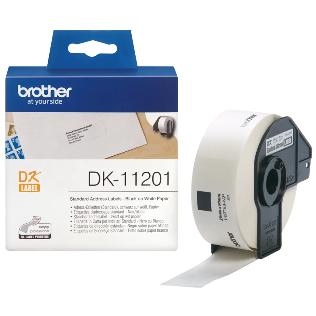 Bredher DK Single Lable Rolls white Adress-Etikett, Paper, 29x90mm, 400Et./Roll for QL-500/660