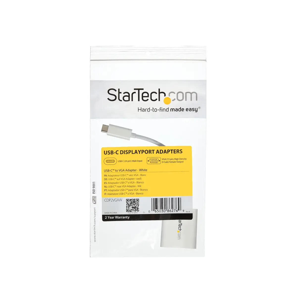 StarTech USB-C to VGA adaptor white