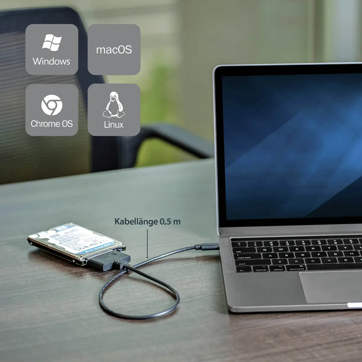 StarTech USB 3.1 adaptorcable with USB-C for 2,5inch SATA Ltowerke