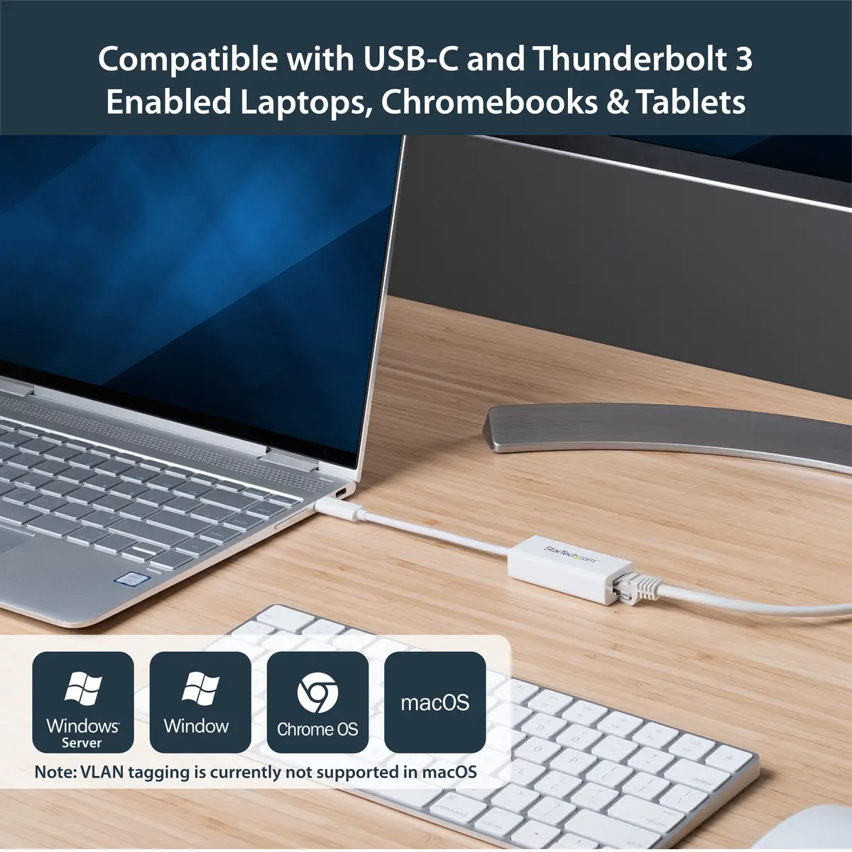 USB-C auf Gigabit Netzwerkadapter USB 3.1 Gen 1 (5 Gbit/s) Weiß