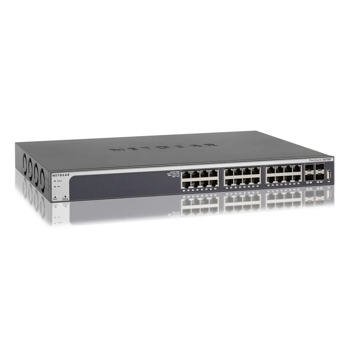 ProSAFE XS728T Switch 24x10GBase-T + 4x10 Gigabit SFP+ Desktop an Rack montierbar