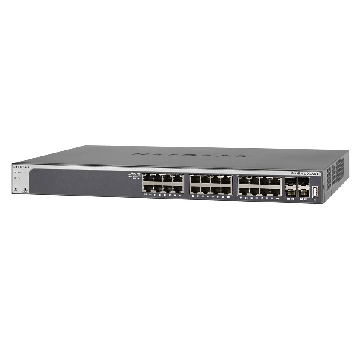 ProSAFE XS728T Switch 24x10GBase-T + 4x10 Gigabit SFP+ Desktop an Rack montierbar