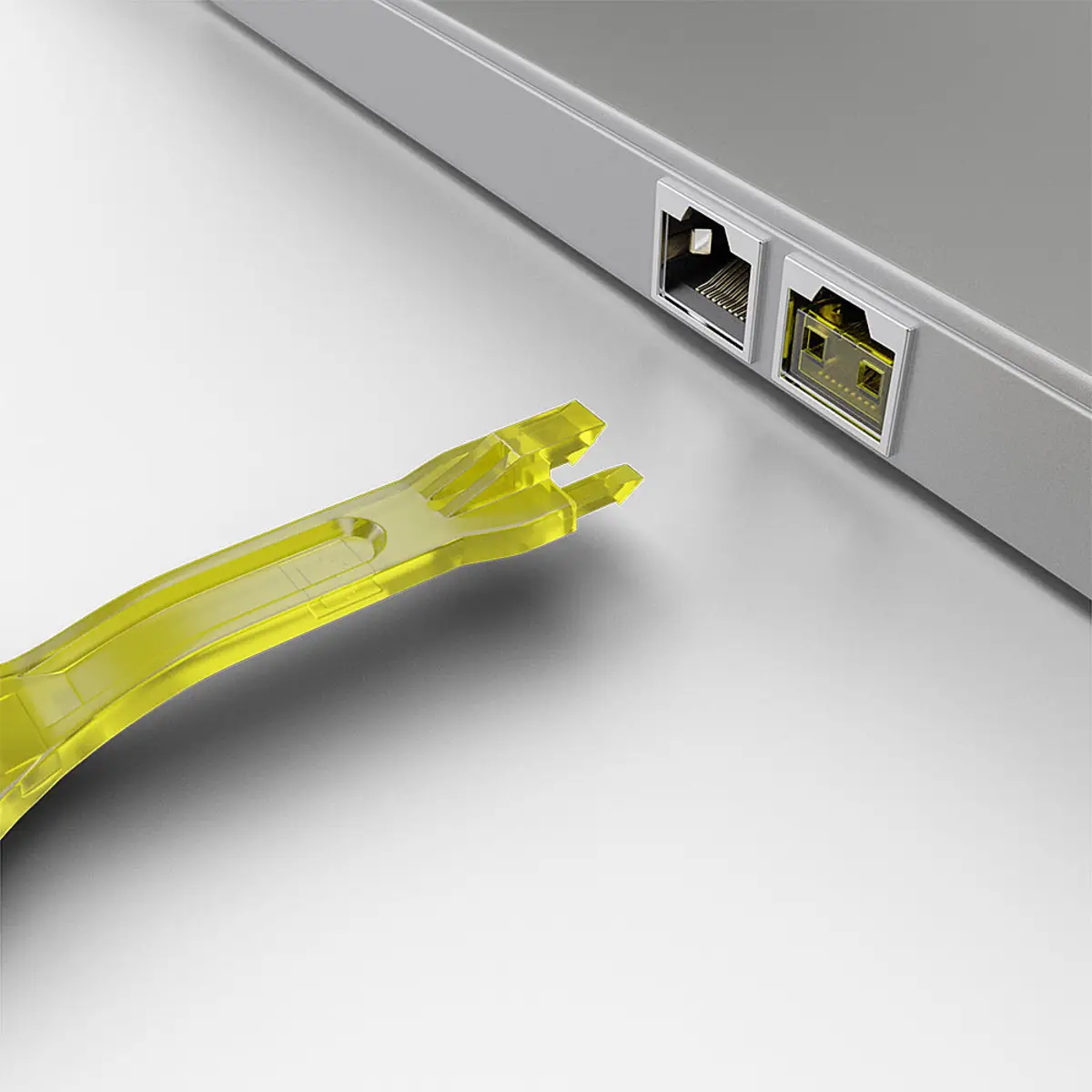 RJ45 Port Schloss (10 Stück) mit Schlüssel: Code GELB