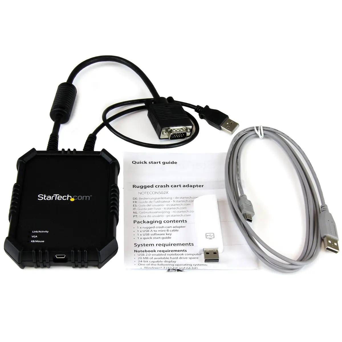 USB 2.0 KVM Konsole Mobiler Laptop Crash Cart Adapter mit Datenübertragung und Videoaufnahme