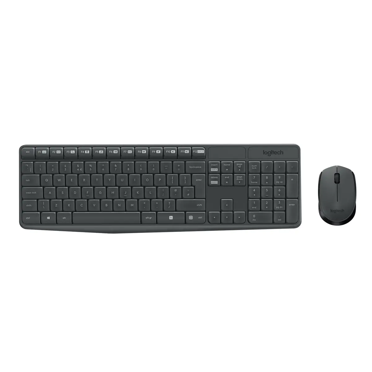 MK235 Tastatur-und-Maus-Set drahtlos 2.4 GHz Deutsch Grau
