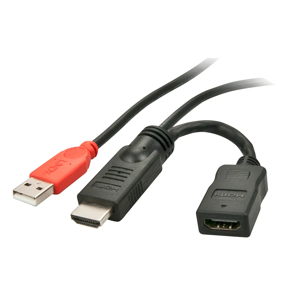 HDMI M/F Stromeinspeisungsadapter mit USB Typ A Stecker ca. 15 m