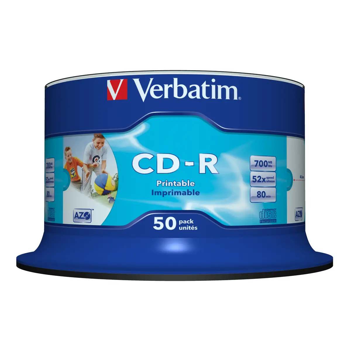 CD-R 52x Data Life Plus 80Min. 700MB 50er Spindel Super AZO Generic Printable Wide Print Surface No ID