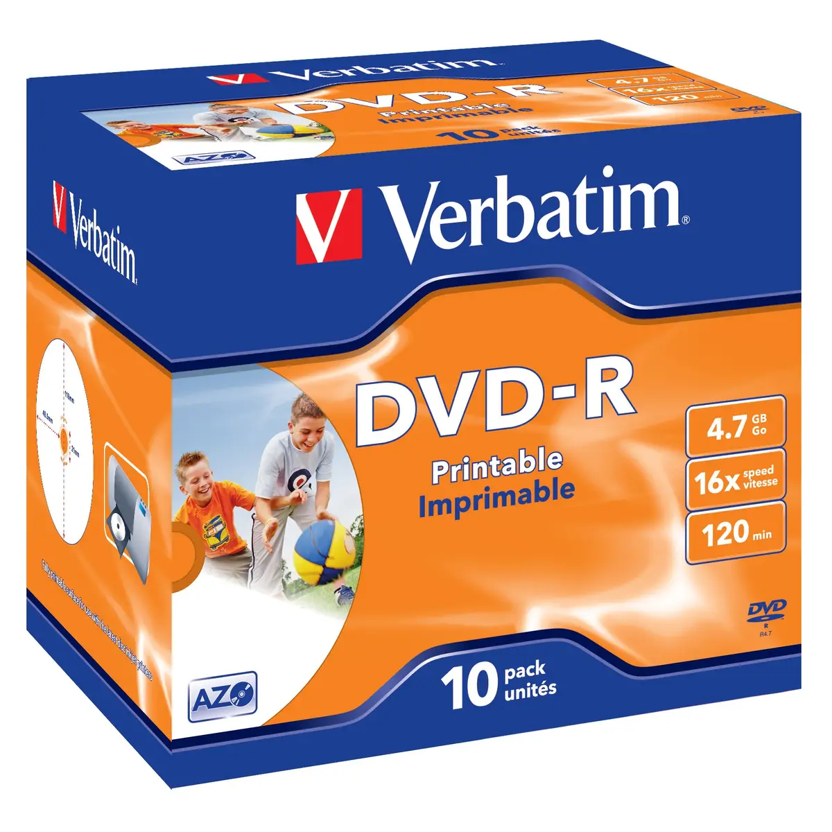 DVD-R 4.7GB 16X Printable 10 Stück Jewel Case