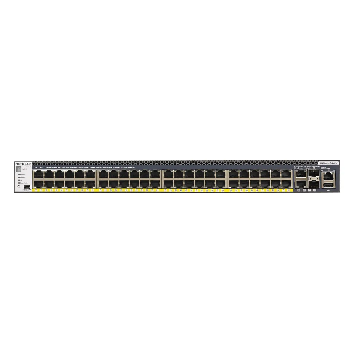 M4300 Gigabit Ethernet Switch 48Ports + 2x 10 Gigabit Ethernet + 2x SFP+ Managed 1HE PoE+ 550W