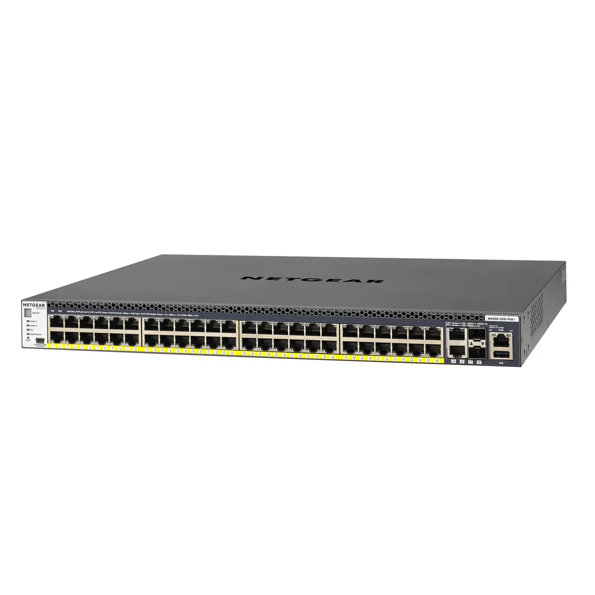 M4300 Gigabit Ethernet Switch 48Ports + 2x 10 Gigabit Ethernet + 2x SFP+ Managed 1HE PoE+ 550W