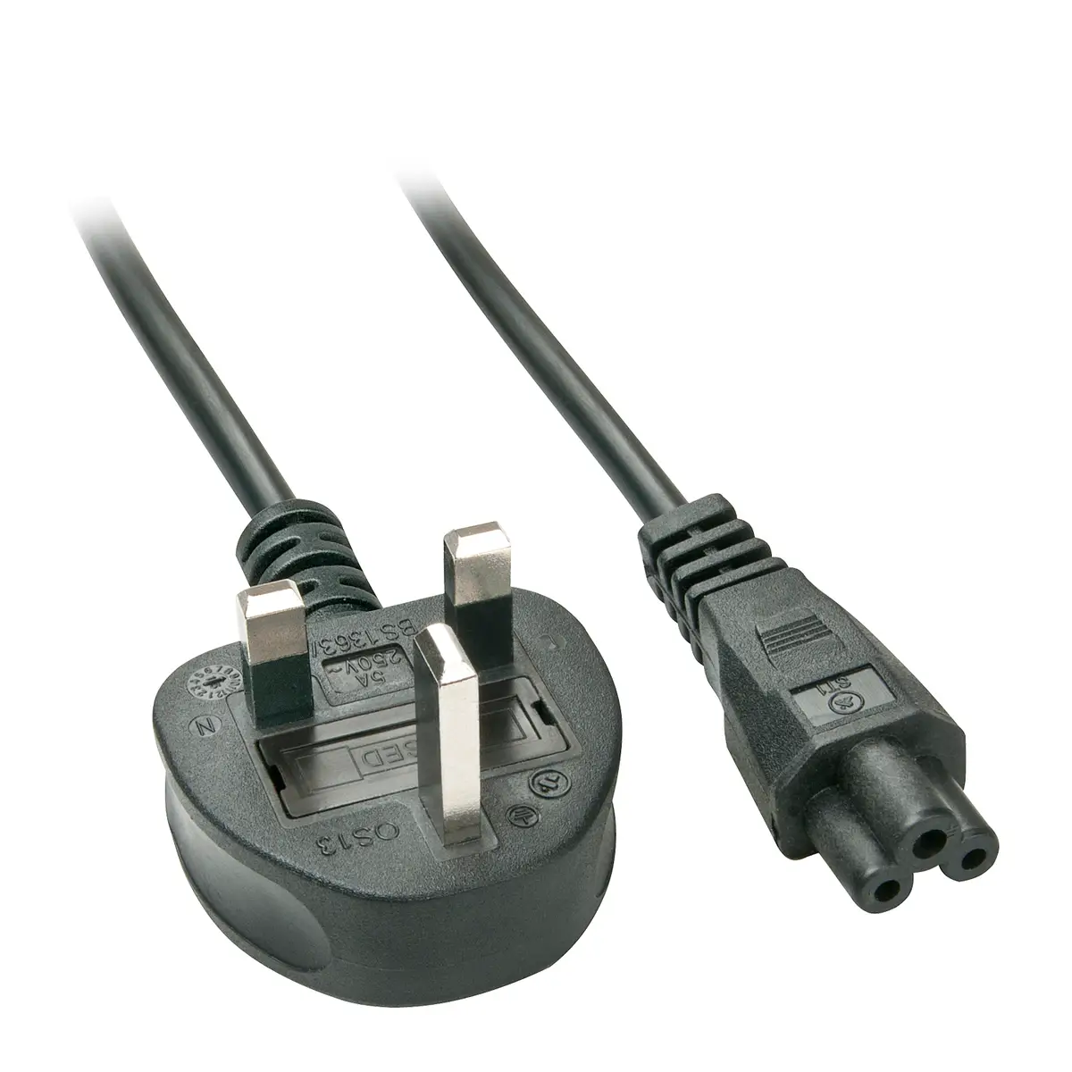 UK - Netzkabel, 2m, schwarz