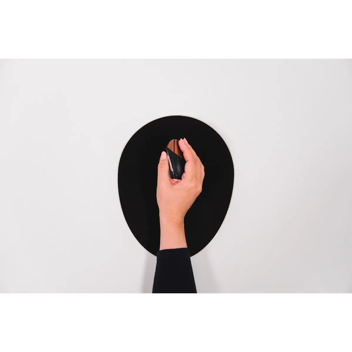 The Egg Ergo Mouse Pad, Schwarz, Monochromatisch, Gummi, Textil, Anti-Rutsch-Basis