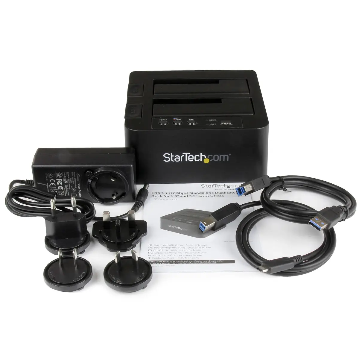 USB 3.1 Duplizierer Dockingstation für 2,5"/3,5" SATA SSD/HDD Laufwerke Kopierstation bis zu 28GB/min