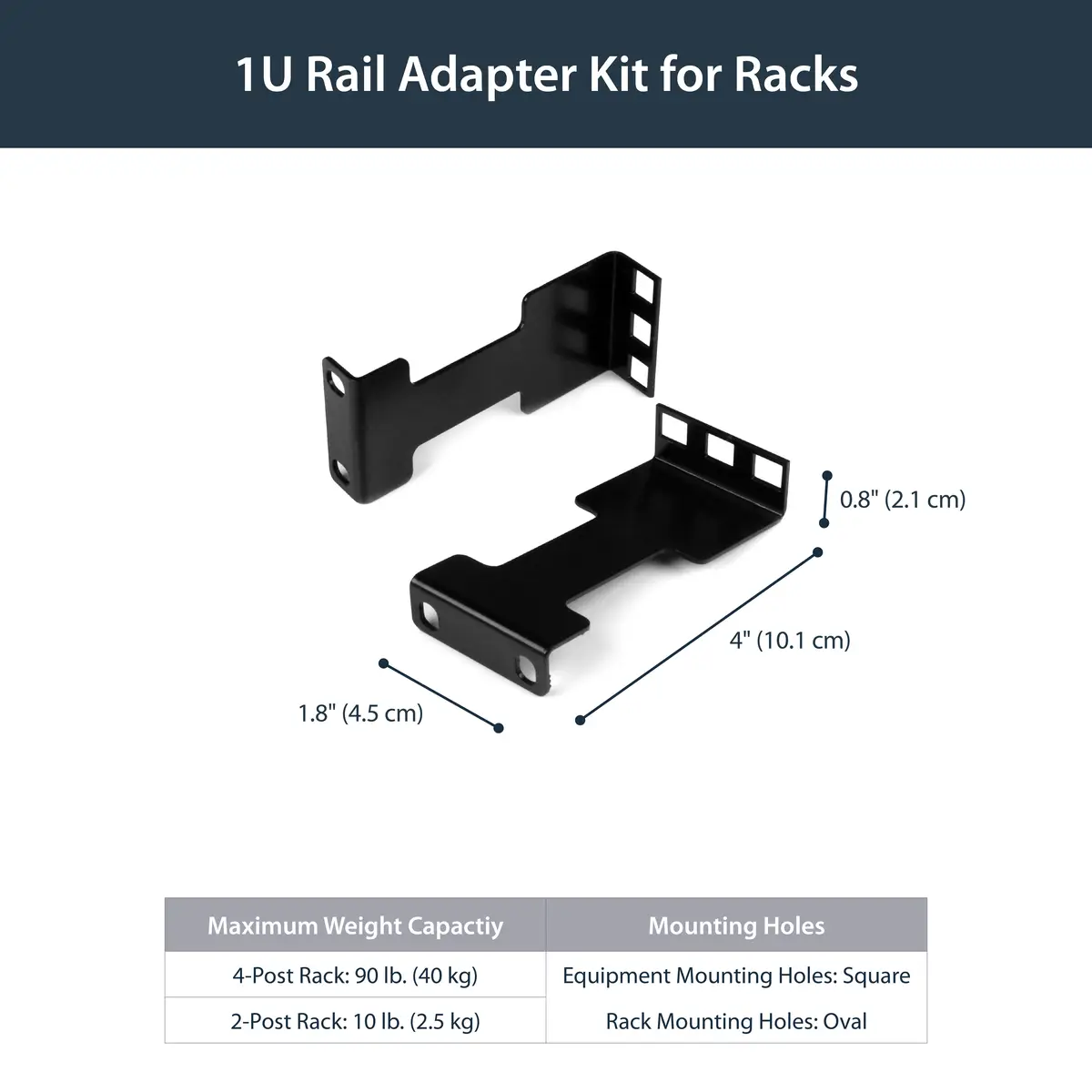 Schienentiefenadapter für Server-Racks 1 HE Rack Extender 10 cm
