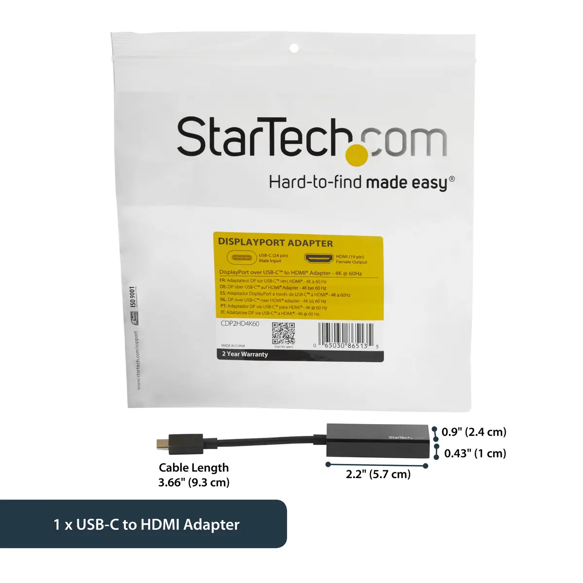 USB-C auf HDMI Adapter 4K 60Hz 0,15m
