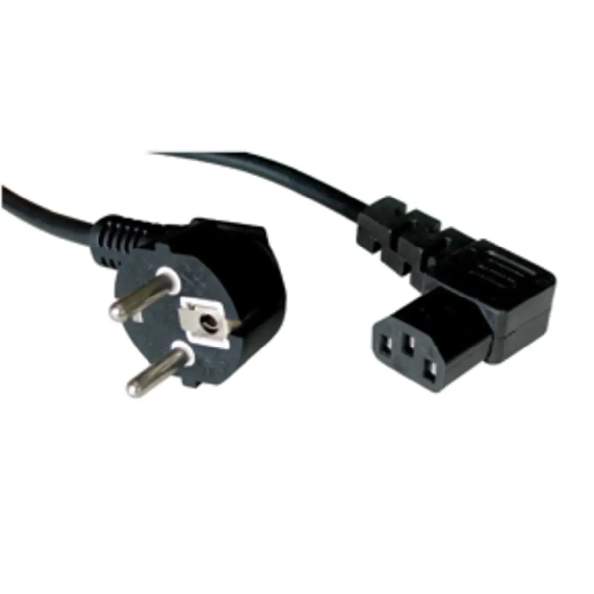 Netzkabel Schuko mit IEC Kaltgerätestecker 90°, abgewinkelt, 2m