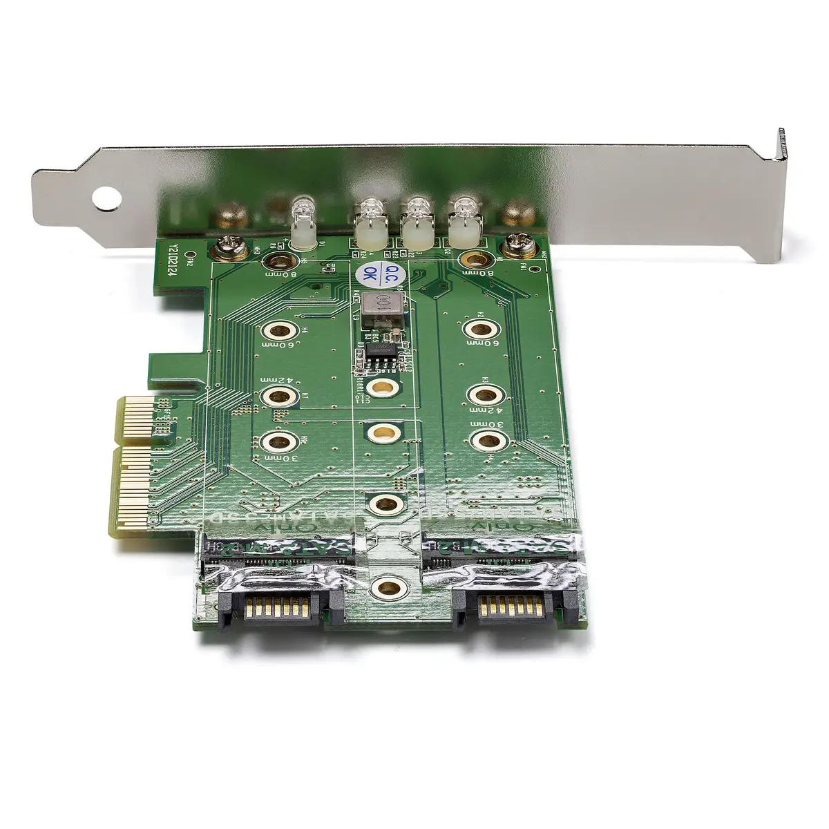 M.2 SSD (NGFF) Adapterkarte 3 Port 1xPCIe(NVMe)/M.2/2x SATA III M.2 PCIe 3.0