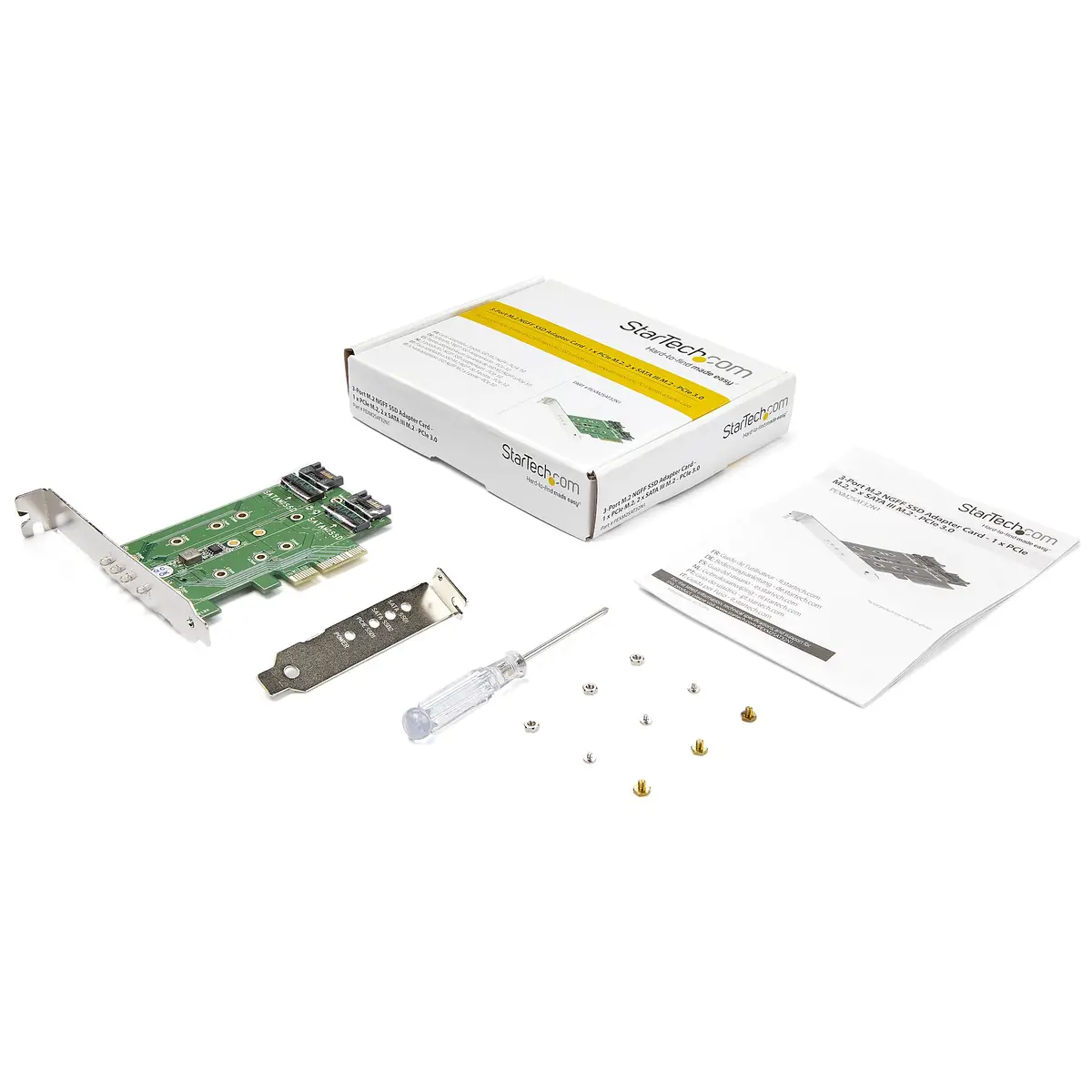 M.2 SSD (NGFF) Adapterkarte 3 Port 1xPCIe(NVMe)/M.2/2x SATA III M.2 PCIe 3.0