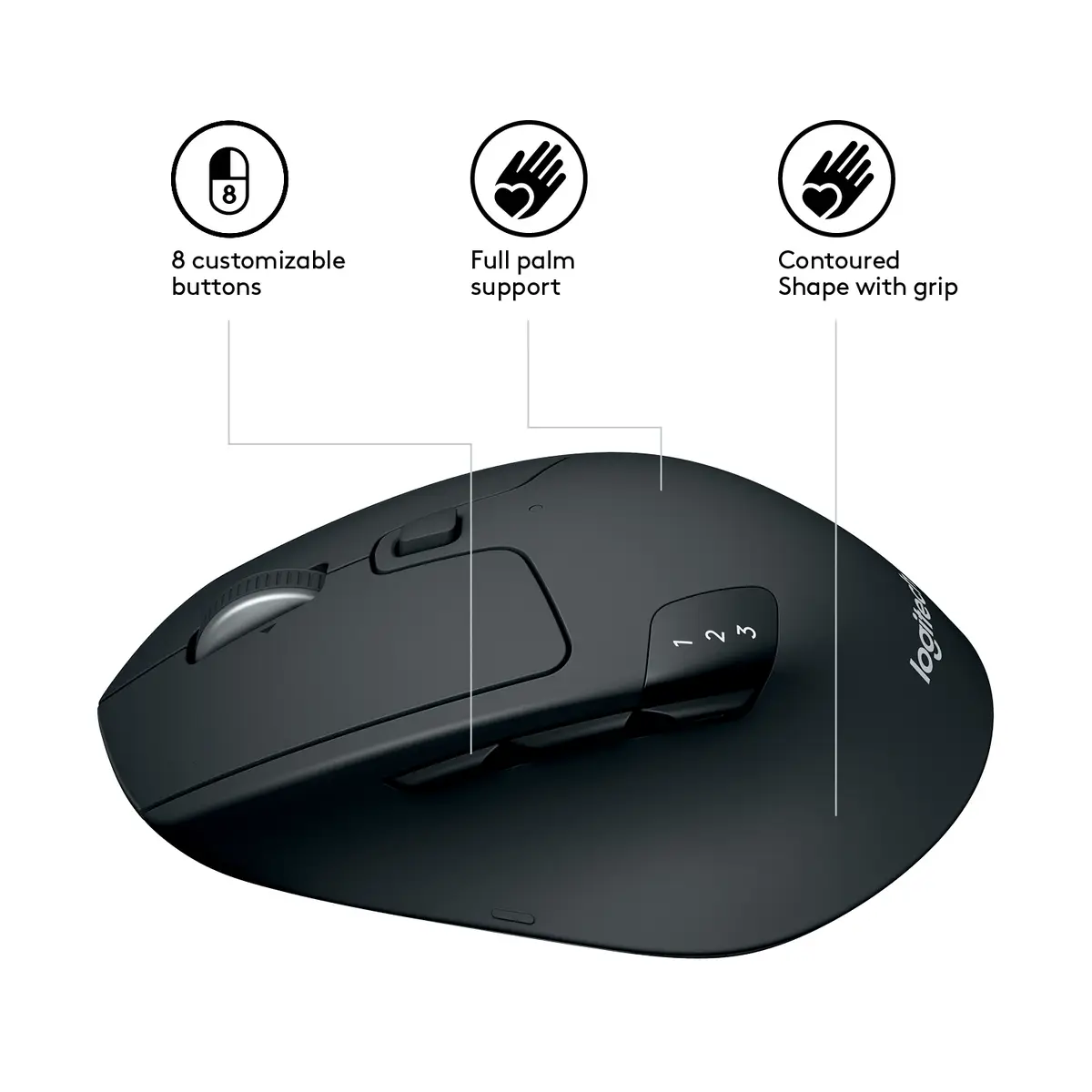 M720 Triathlon Maus Schwarz USB-Empfänger