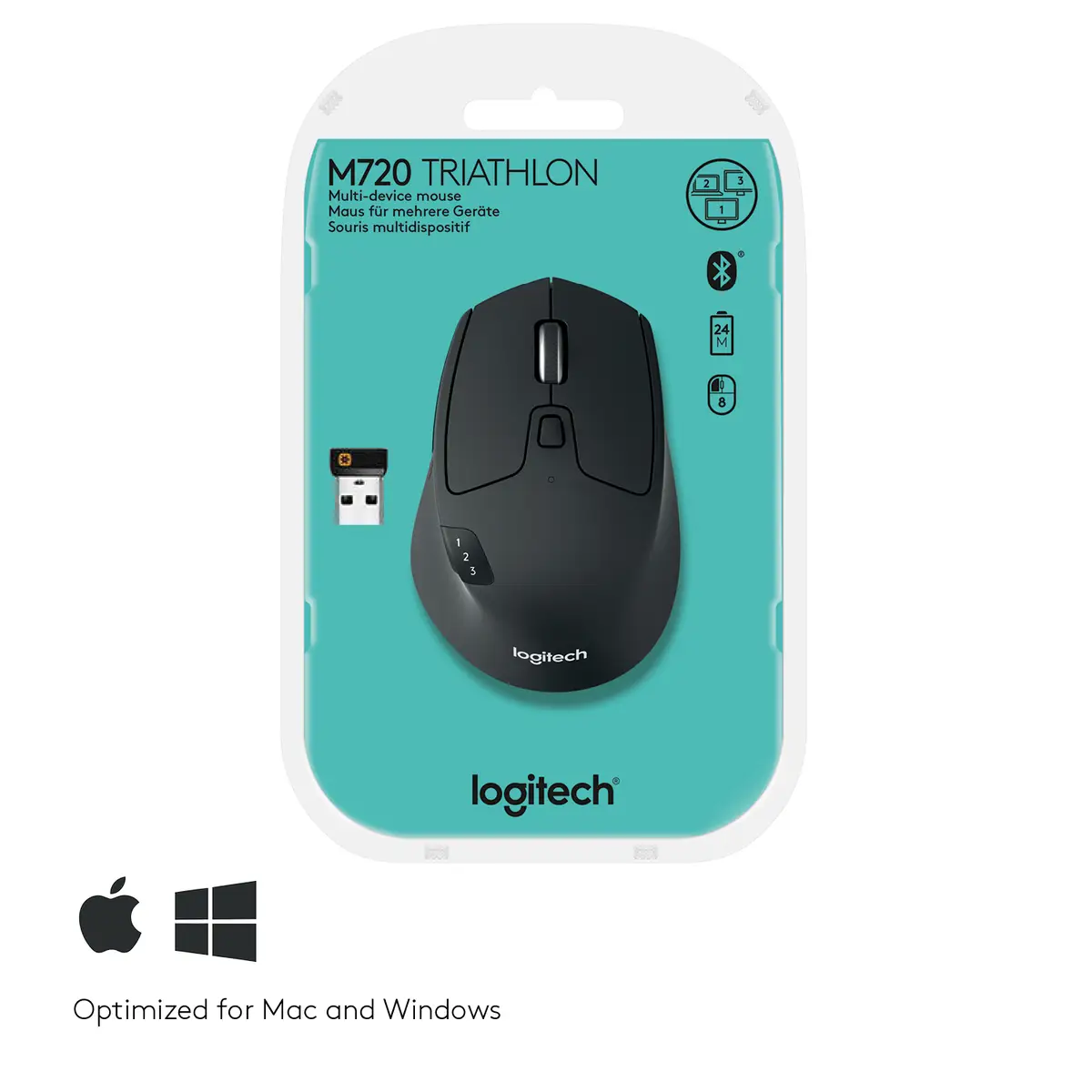 M720 Triathlon Maus Schwarz USB-Empfänger