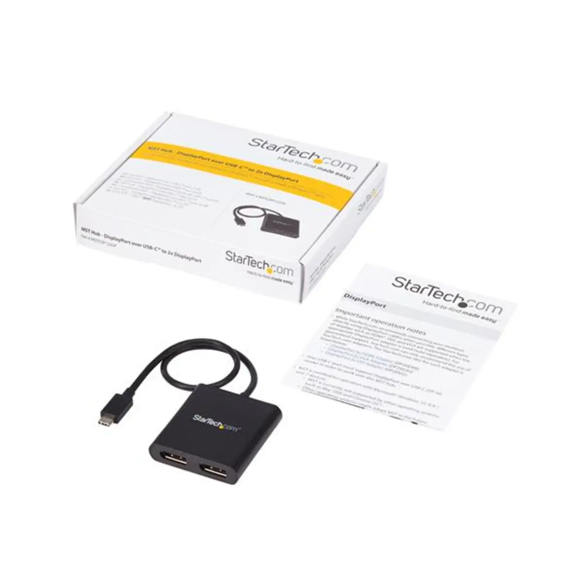 StarTech USB-C to DisplayPort Multi-display Splitter - 2-Port MST Hub