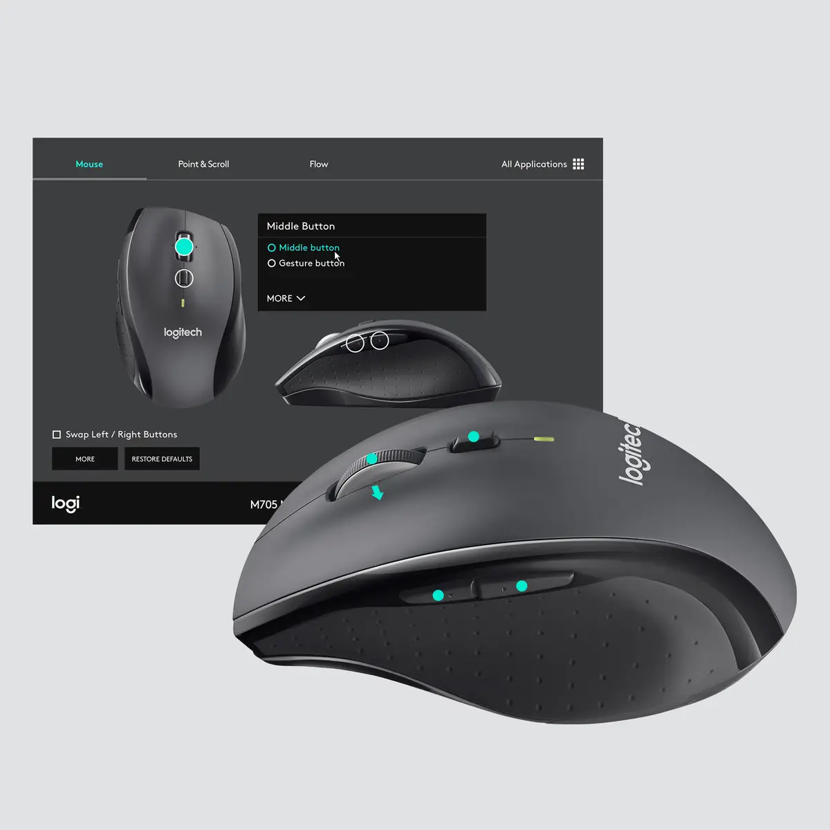 anthracite Laser Mouse M705 black