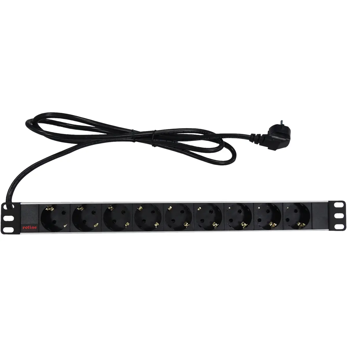19"-Steckdosenleiste 9fach Aluminium 2m
