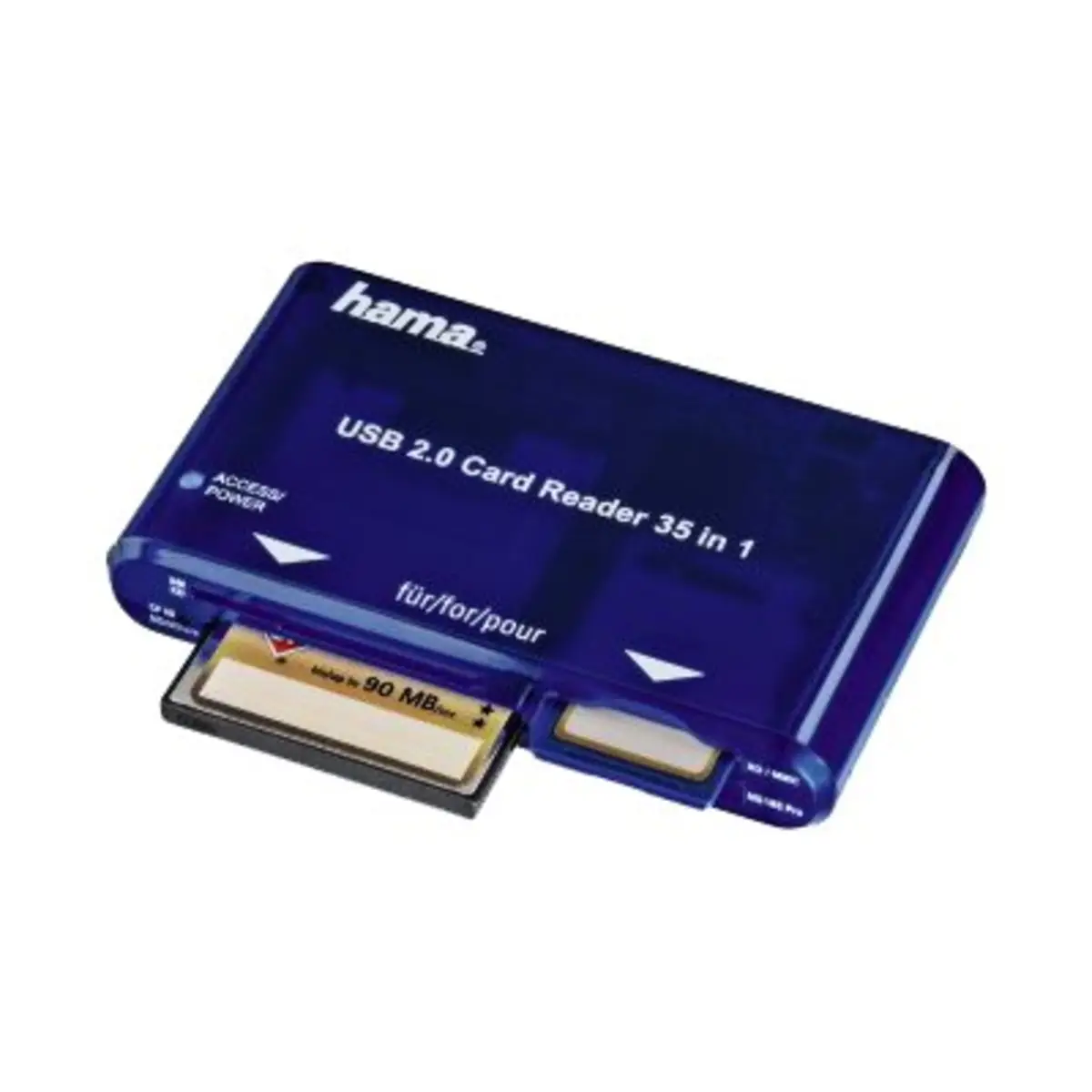 USB-2.0-Multikartenleser 35in1, SD/CF/MS/xD/SM, Blau Mindestbestellmenge von 50 Stk.