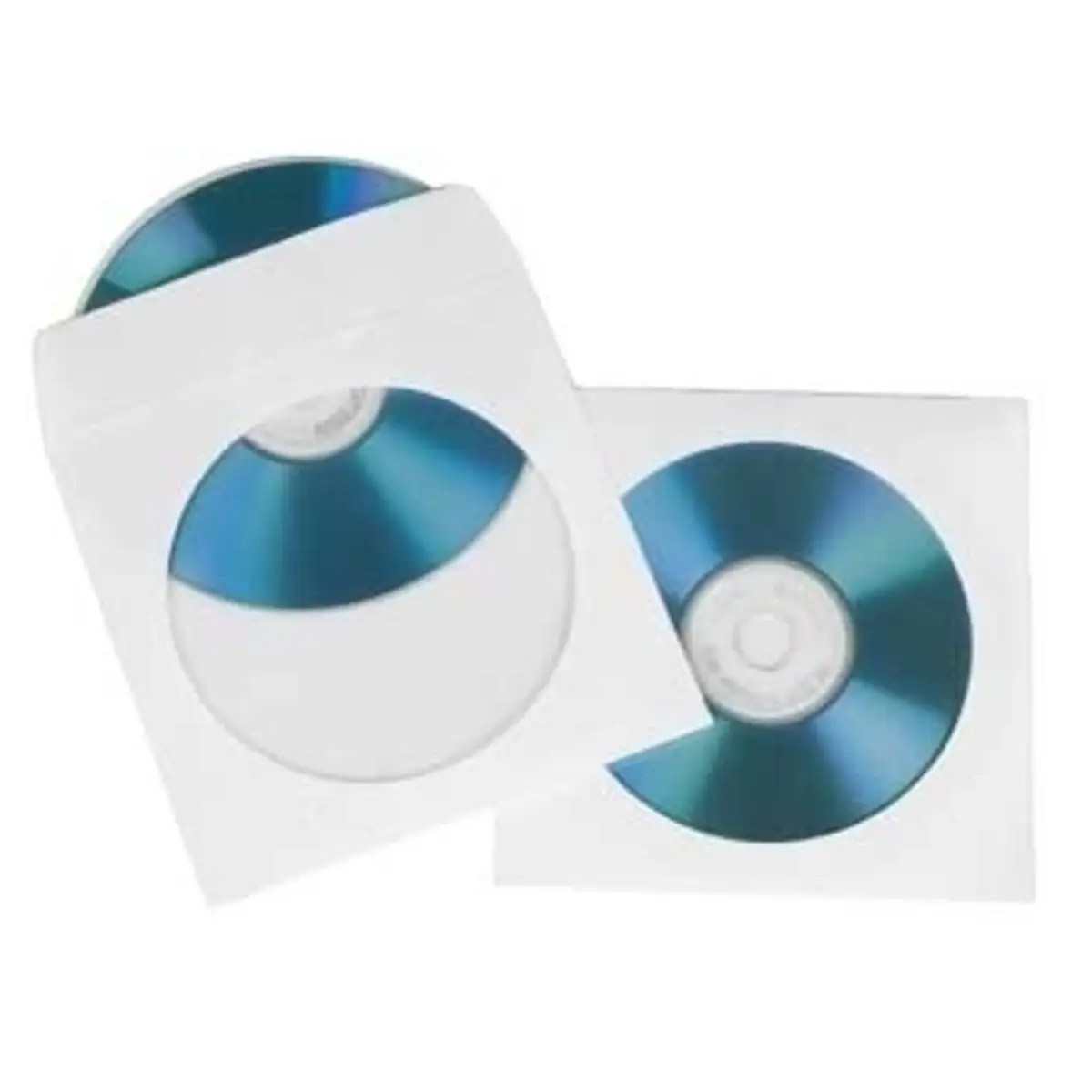 CD-/DVD-Papier-Schutzhüllen, Weiß, 100er-Pack