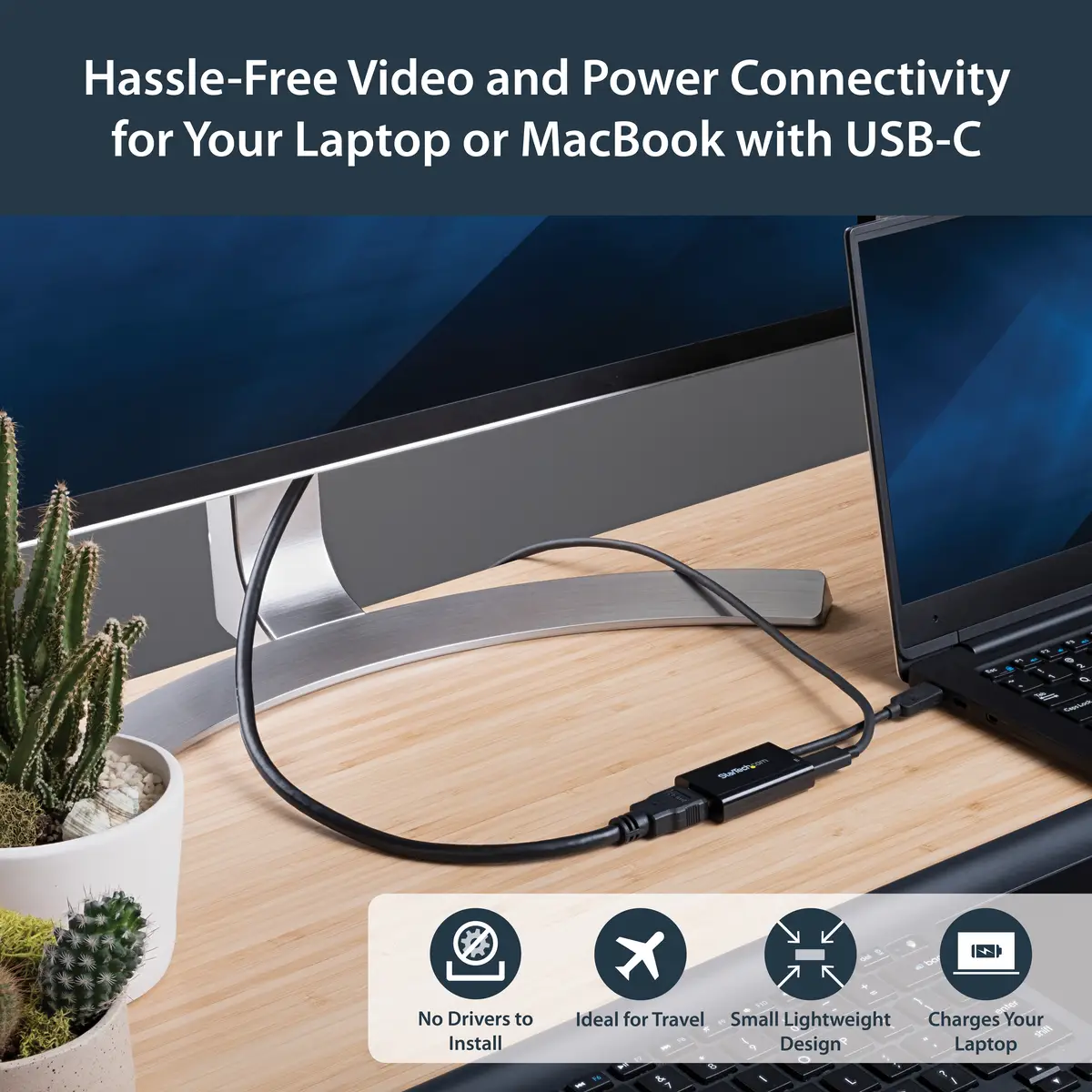 USB-C auf HDMI Adapter mit USB Stromversorgung - 4K 60Hz