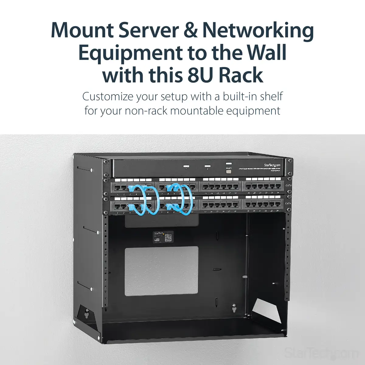 Wandmontage Server Rack mit Fachboden