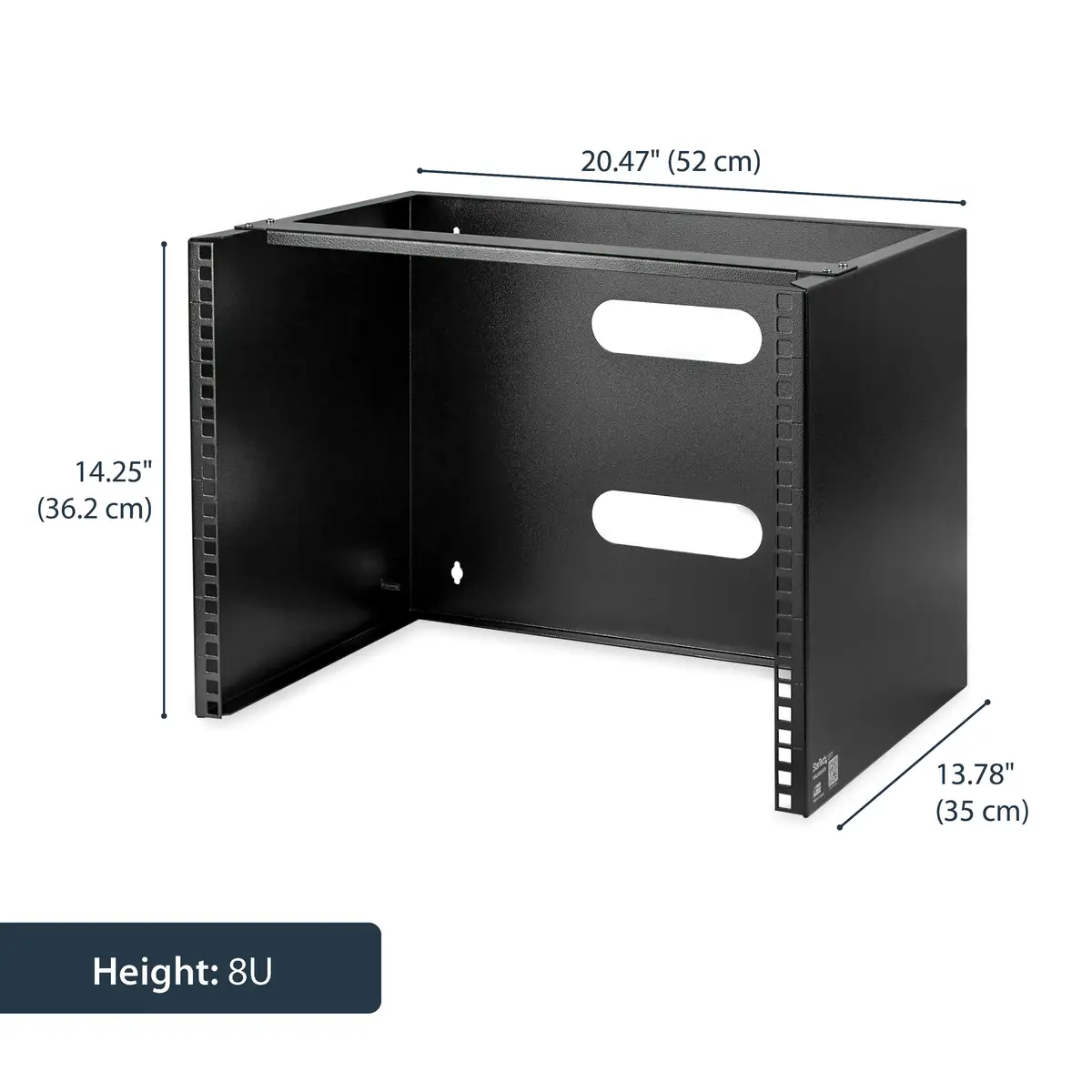 Halterung für flache Rack Geräte - 8HE Wandmontage