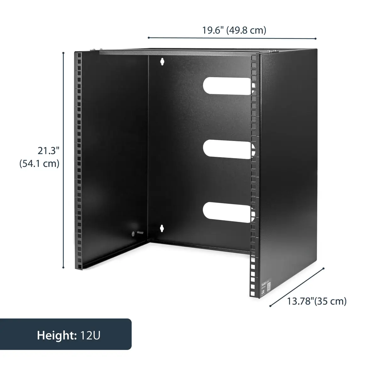 12U Halterung für flache Rack Geräte - 12HE Wandmontage