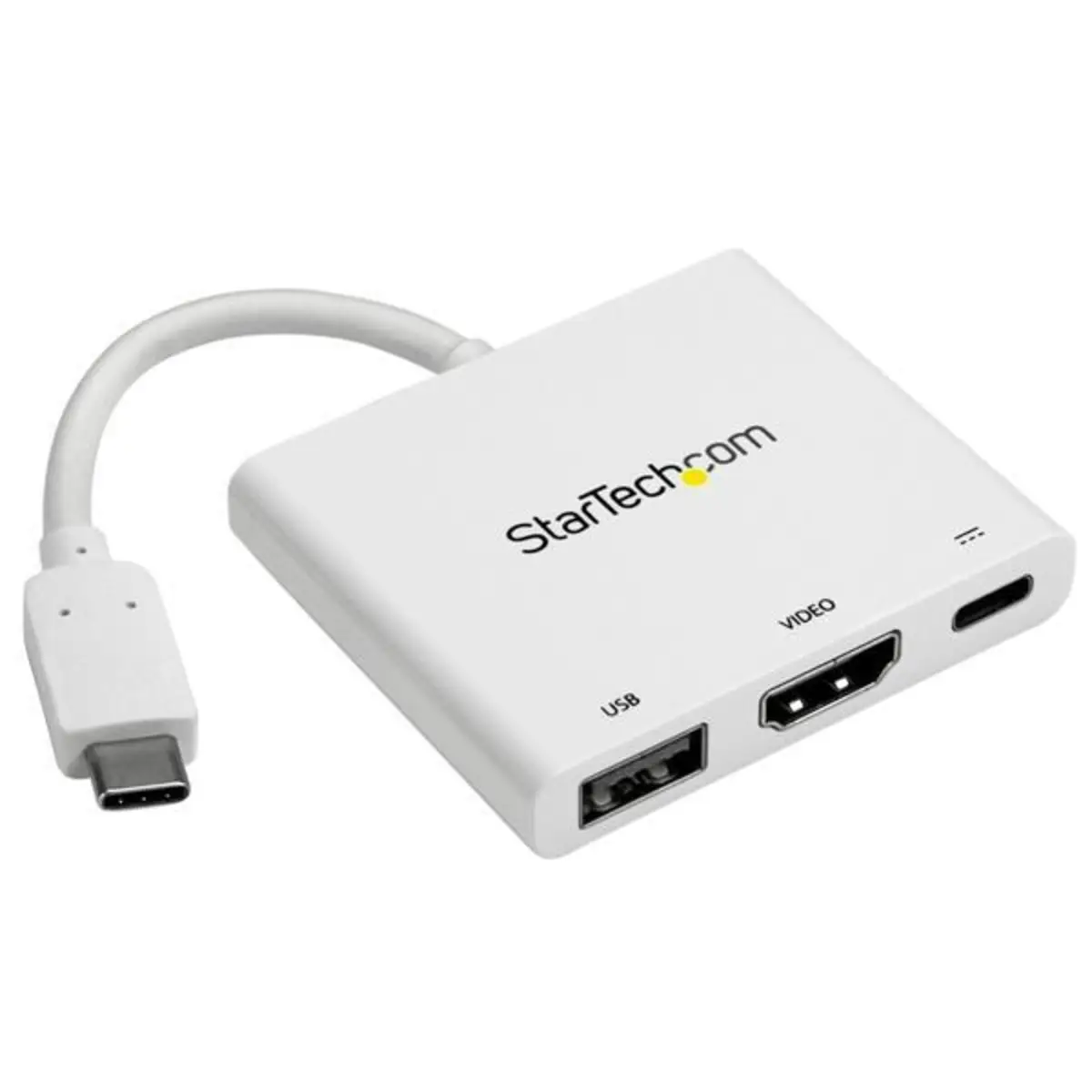 USB-C auf 4K HDMI Multifunktionsadapter mit Power Delivery und USB-A Anschluss Weiß
