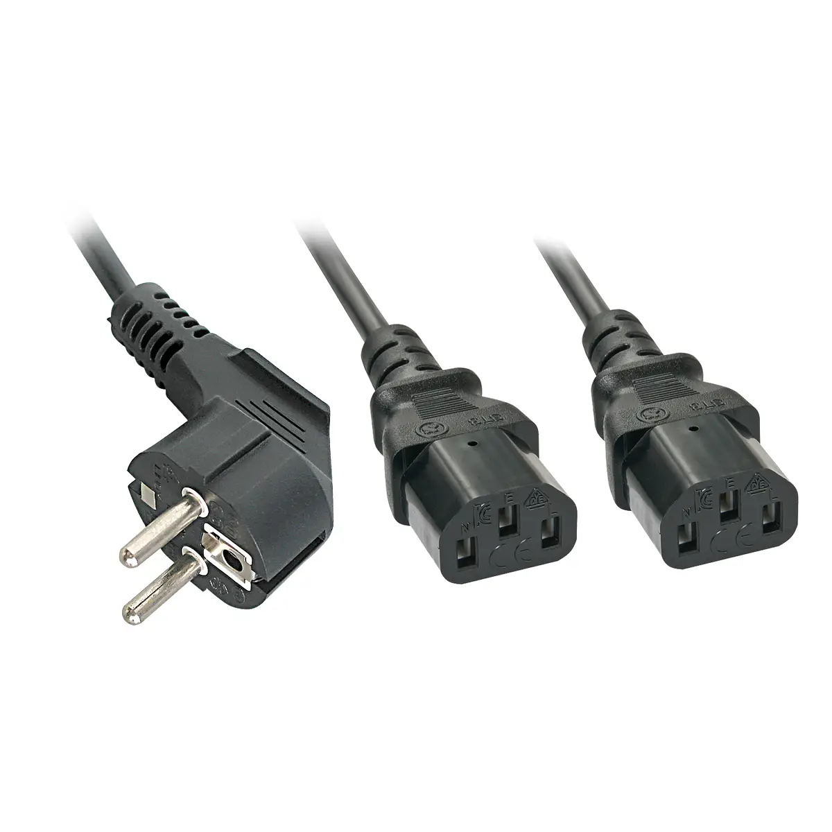Schuko Y-Kabel an 2 x IEC C13